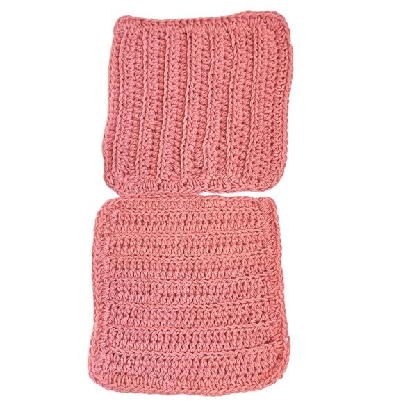 HAND CRAFTED Crochet Colorful Coral 100% Cotton All Purpose Dish or Wash Cloths - Picture 8 of 8